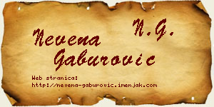 Nevena Gaburović vizit kartica